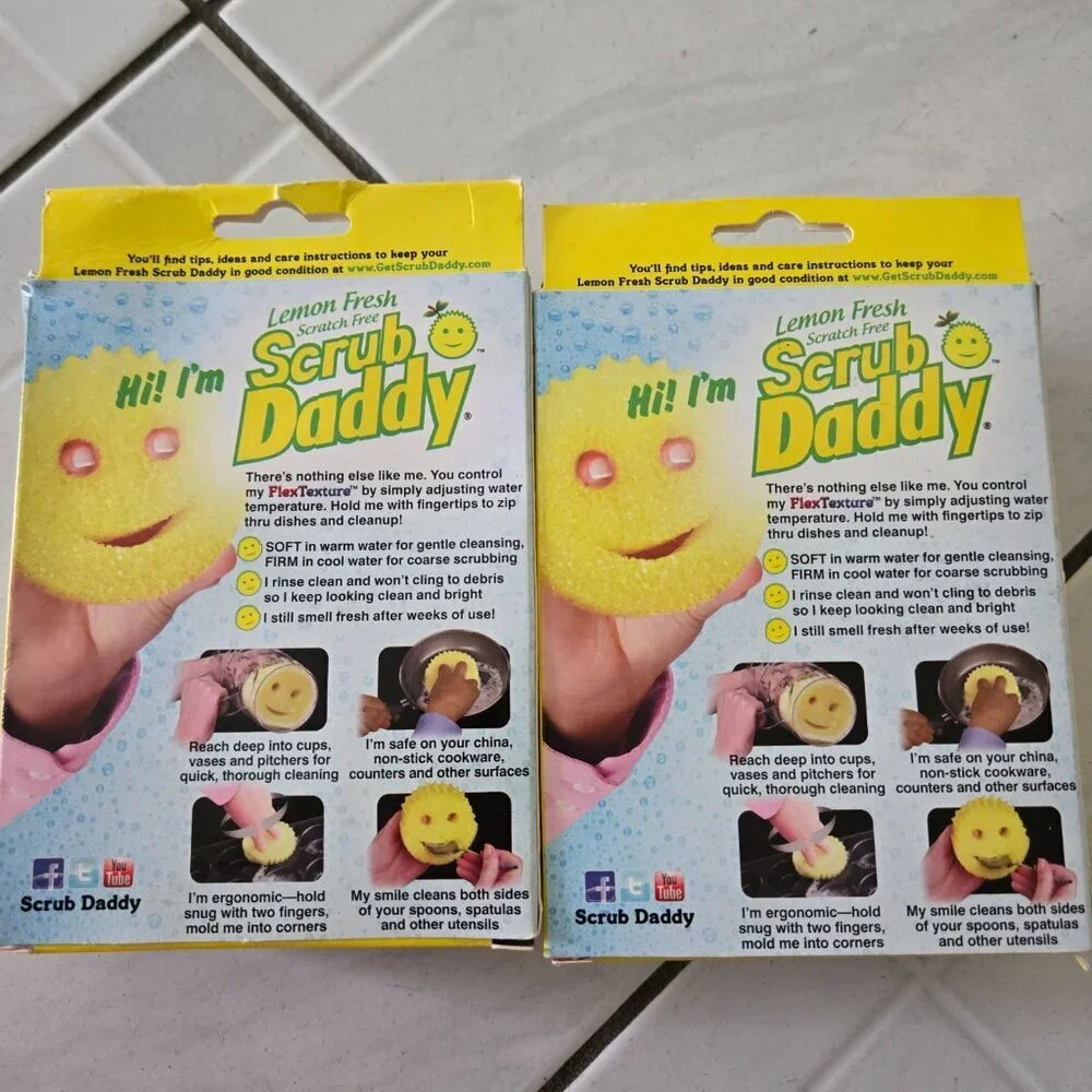 New Scrub Daddy Lot of 2 Lemon Fresh Sponges